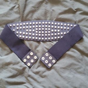 Vintage Wide studded stretchy black belt